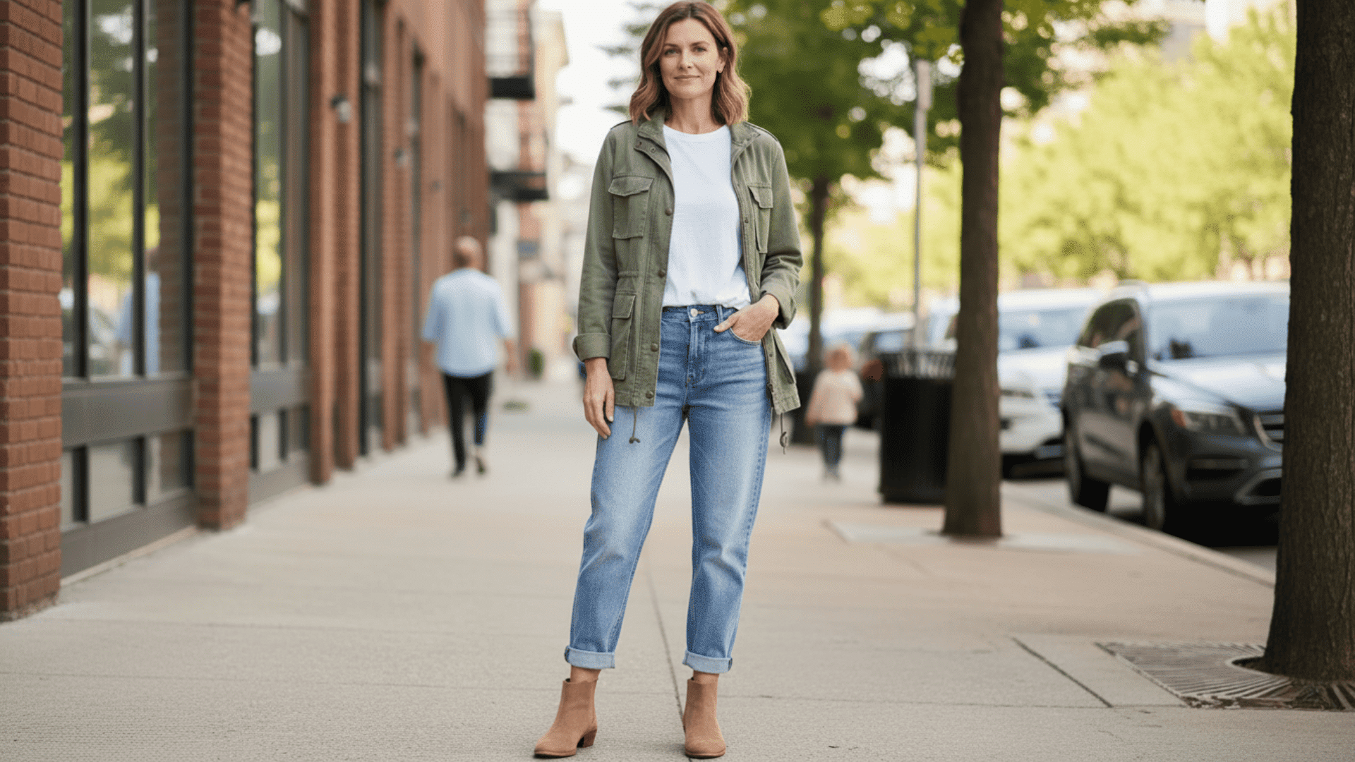 boyfriend jeans with flat ankle boots
