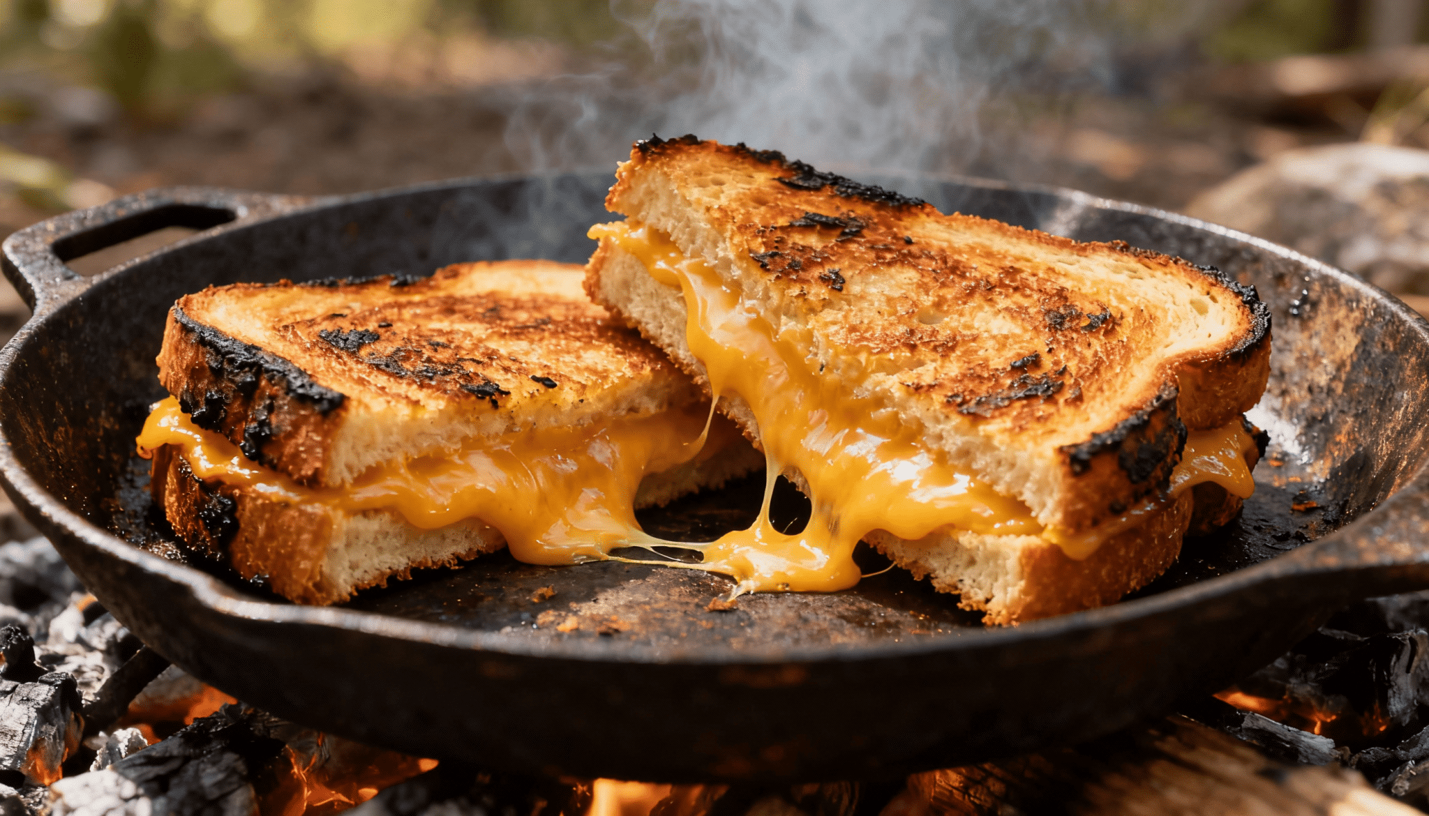 campfire grilled cheese