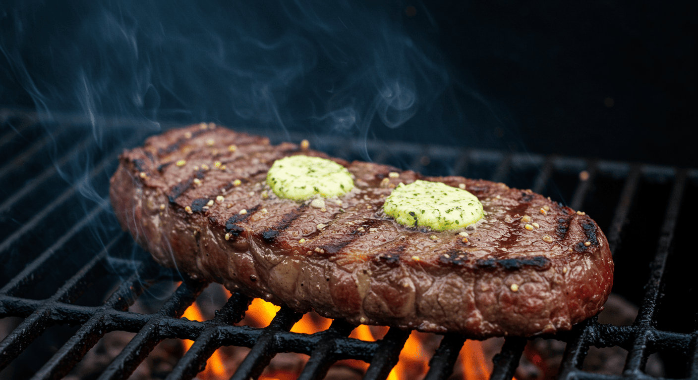 campfire steak with garlic butter