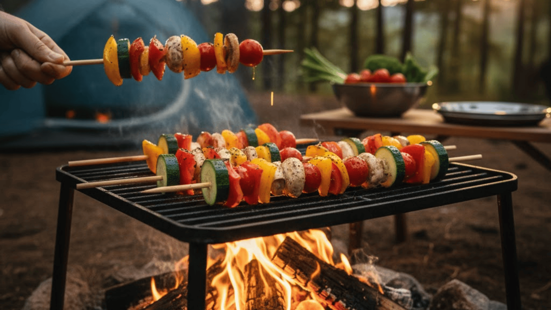 campfire veggie skewers