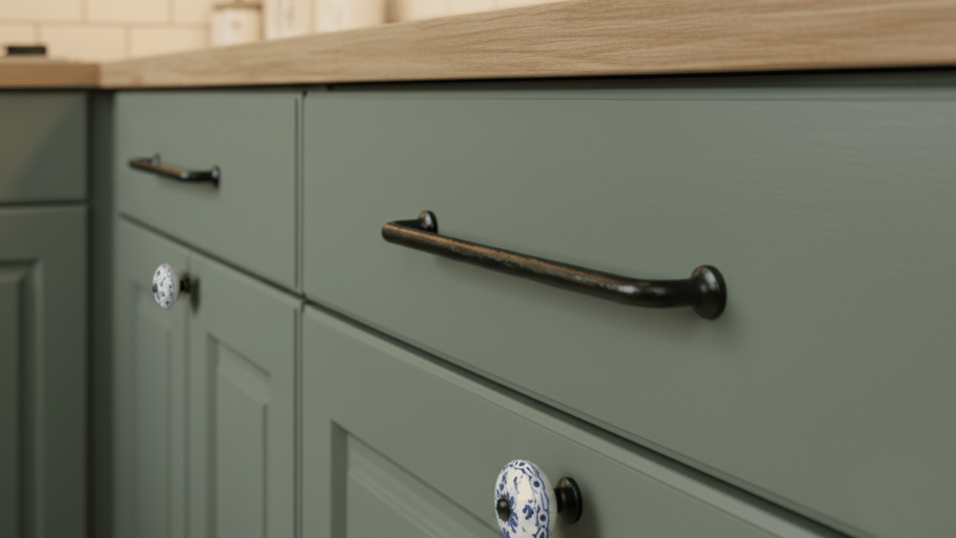 ceramic knobs with iron pulls