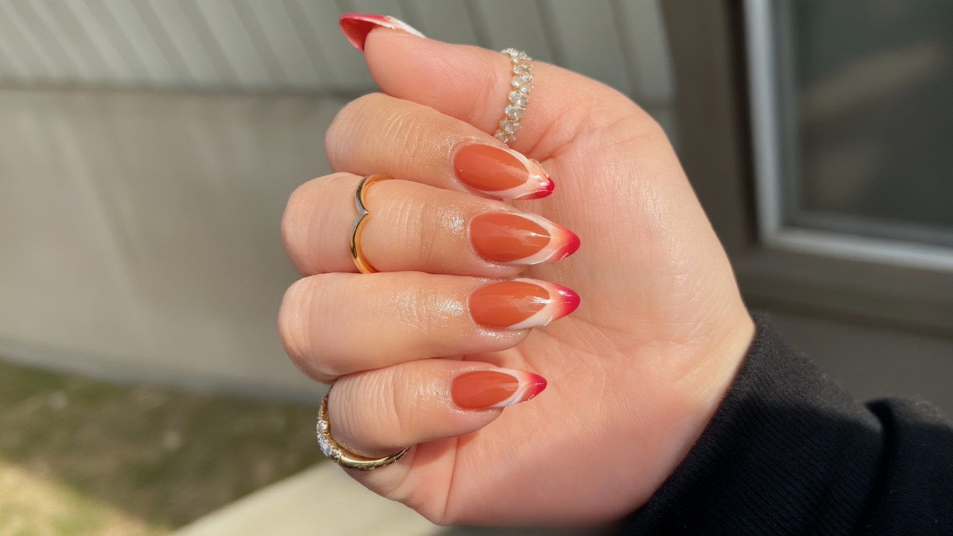 desert sunset french tips