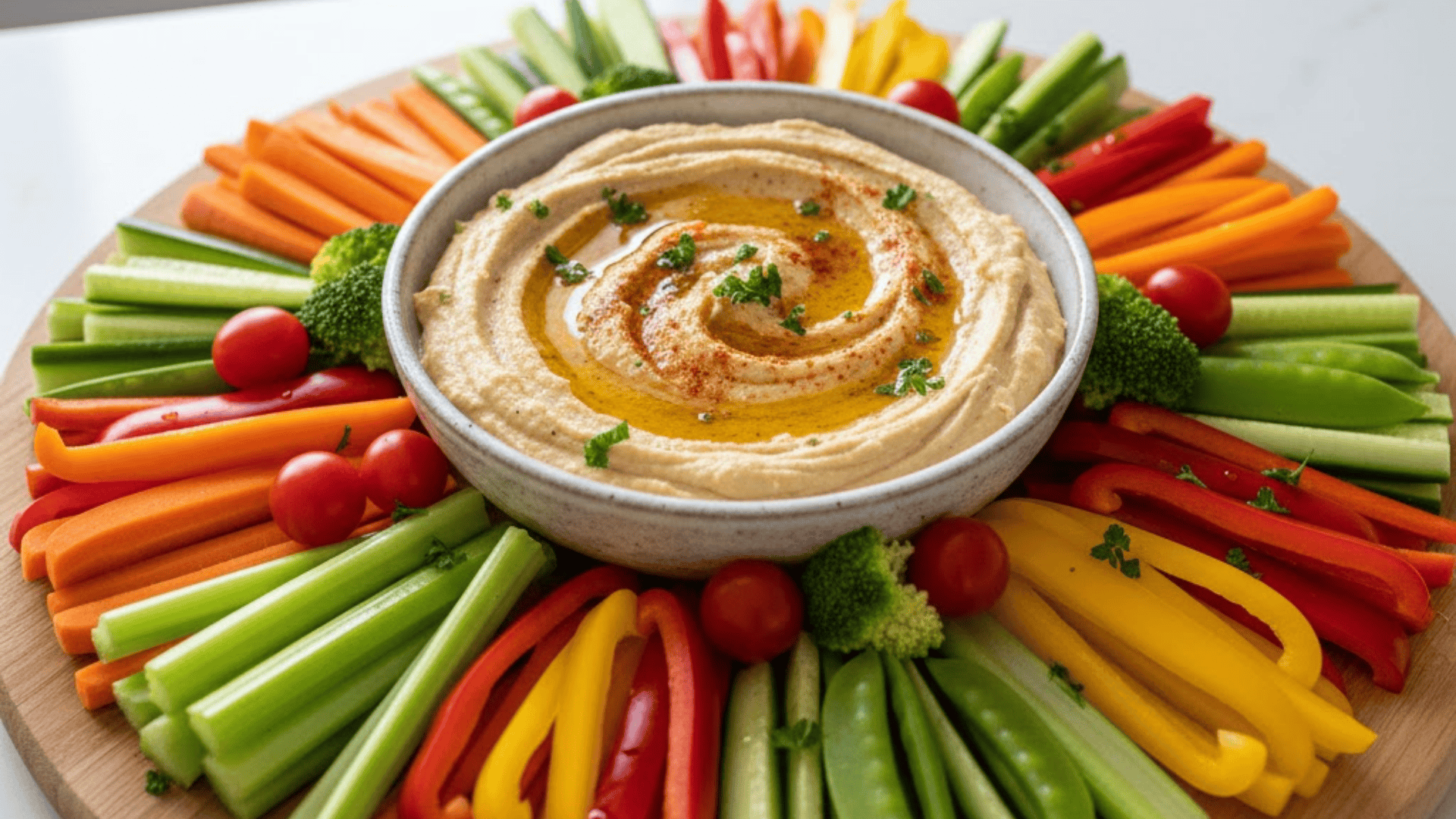 hummus and veggie sticks