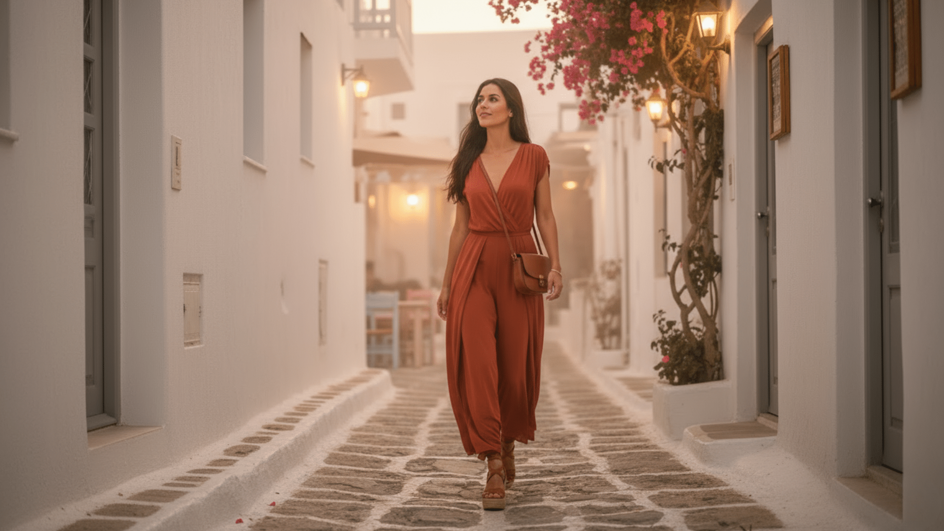 jumpsuit with wedge sandals