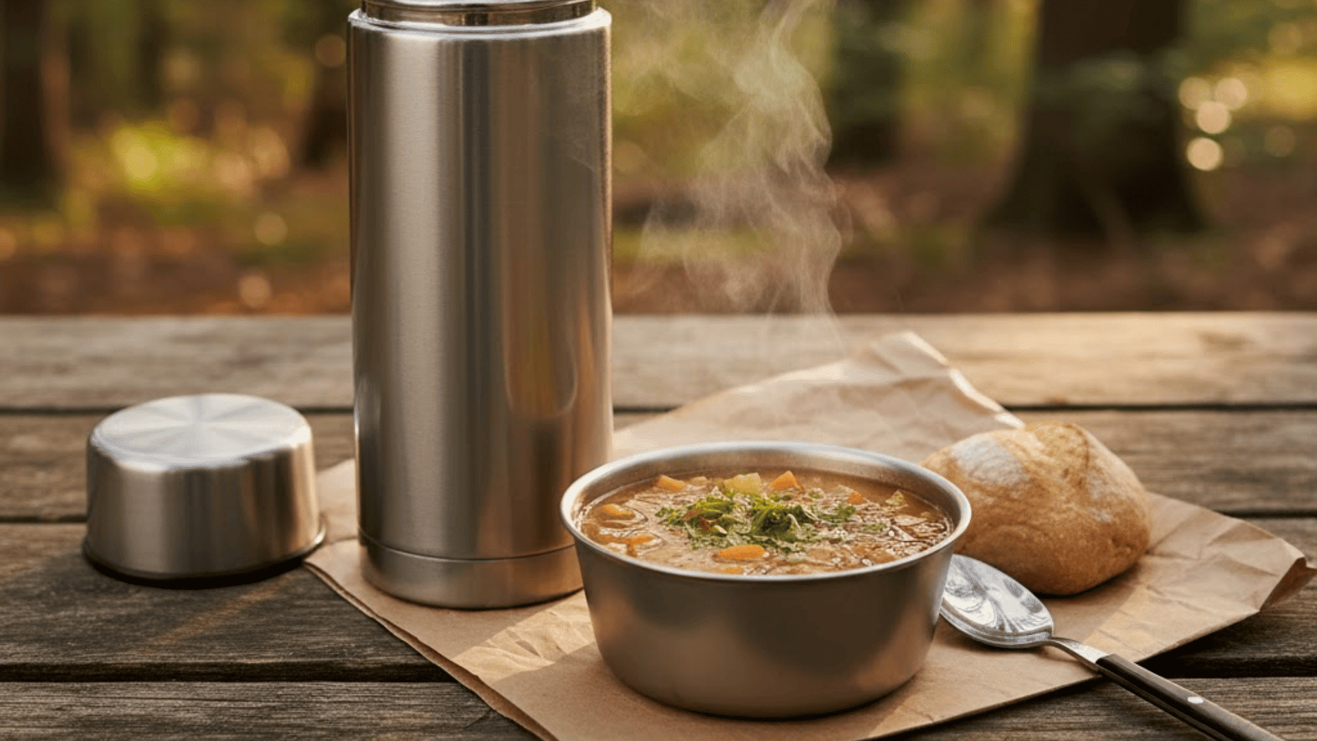 lentil soup in a thermos