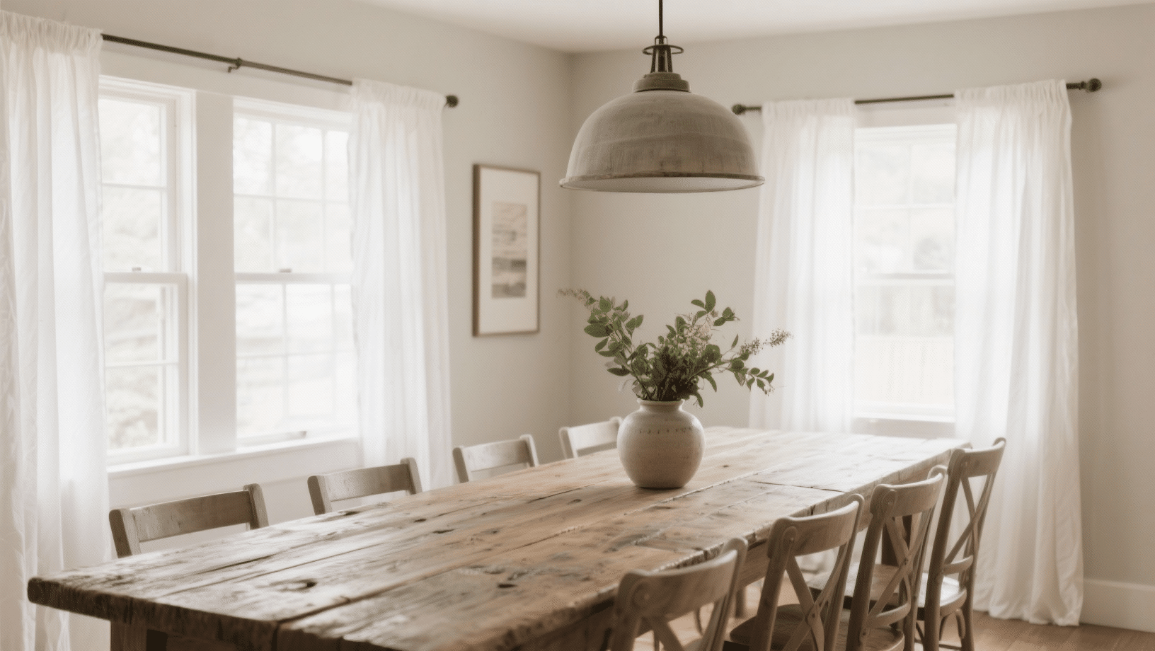 long farm table dining