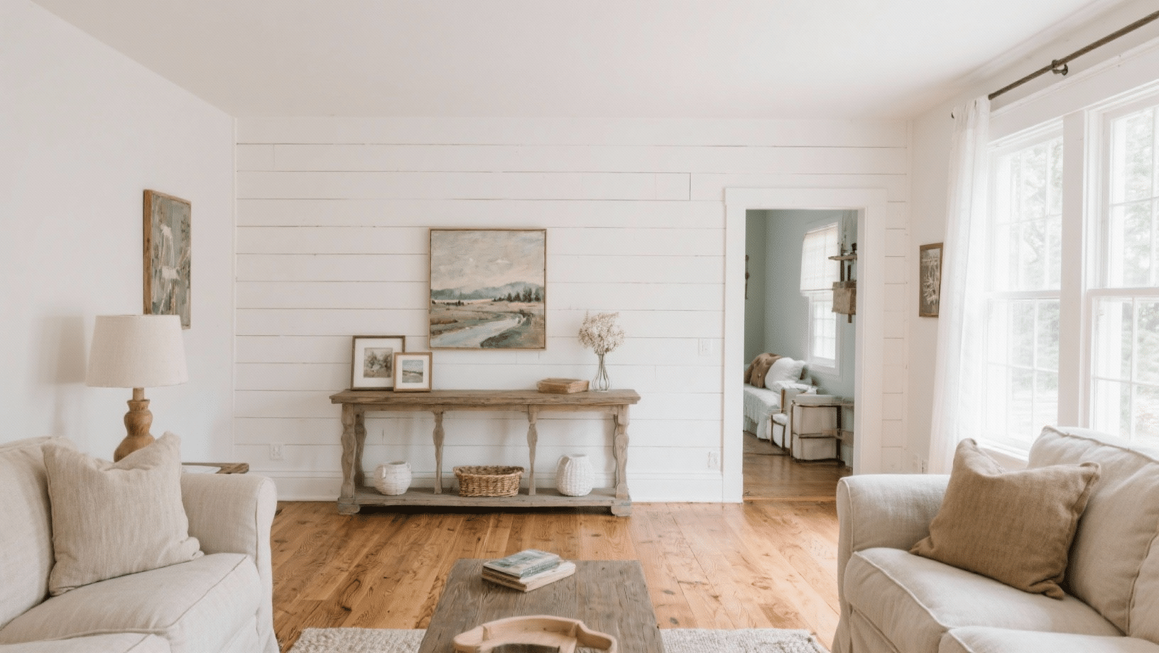 shiplap accent wall