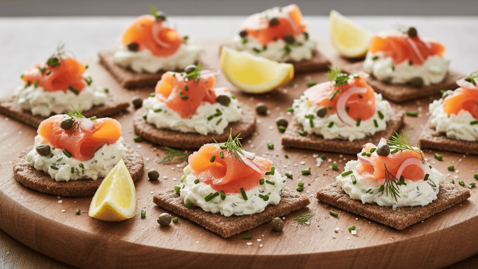 smoked salmon crackers