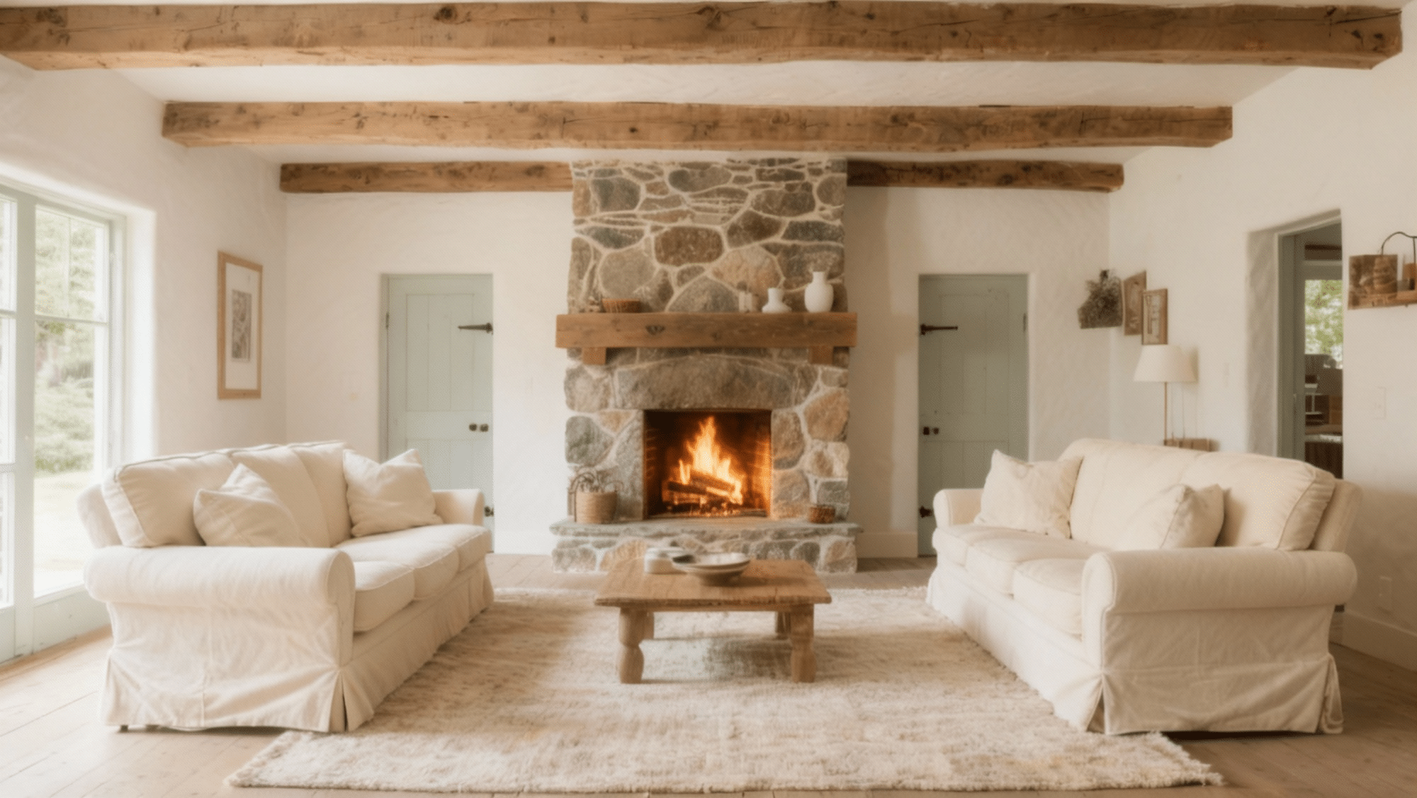 symmetry around the fireplace