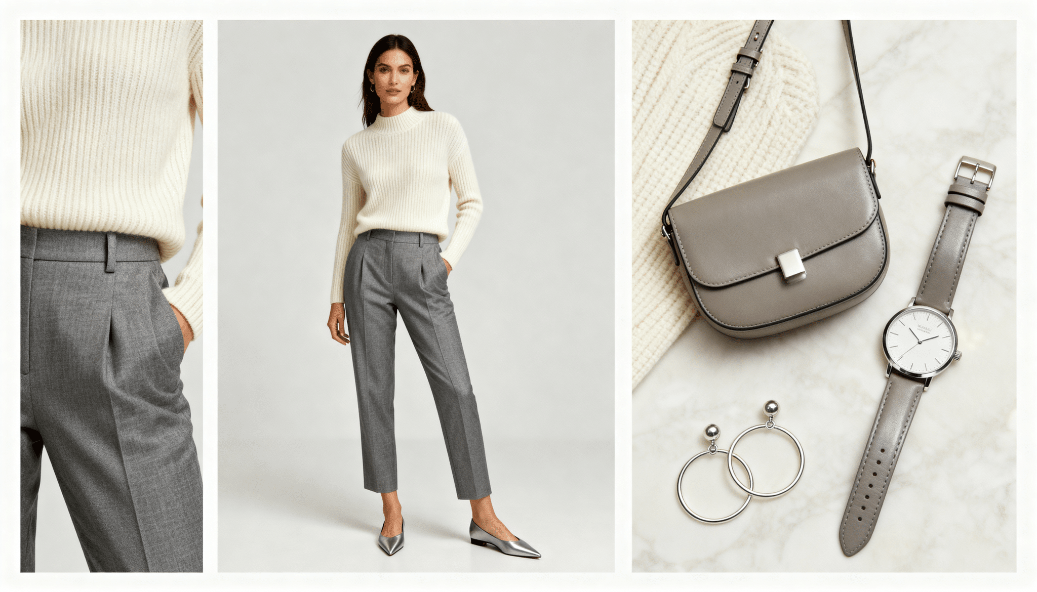 trousers with knit sweater