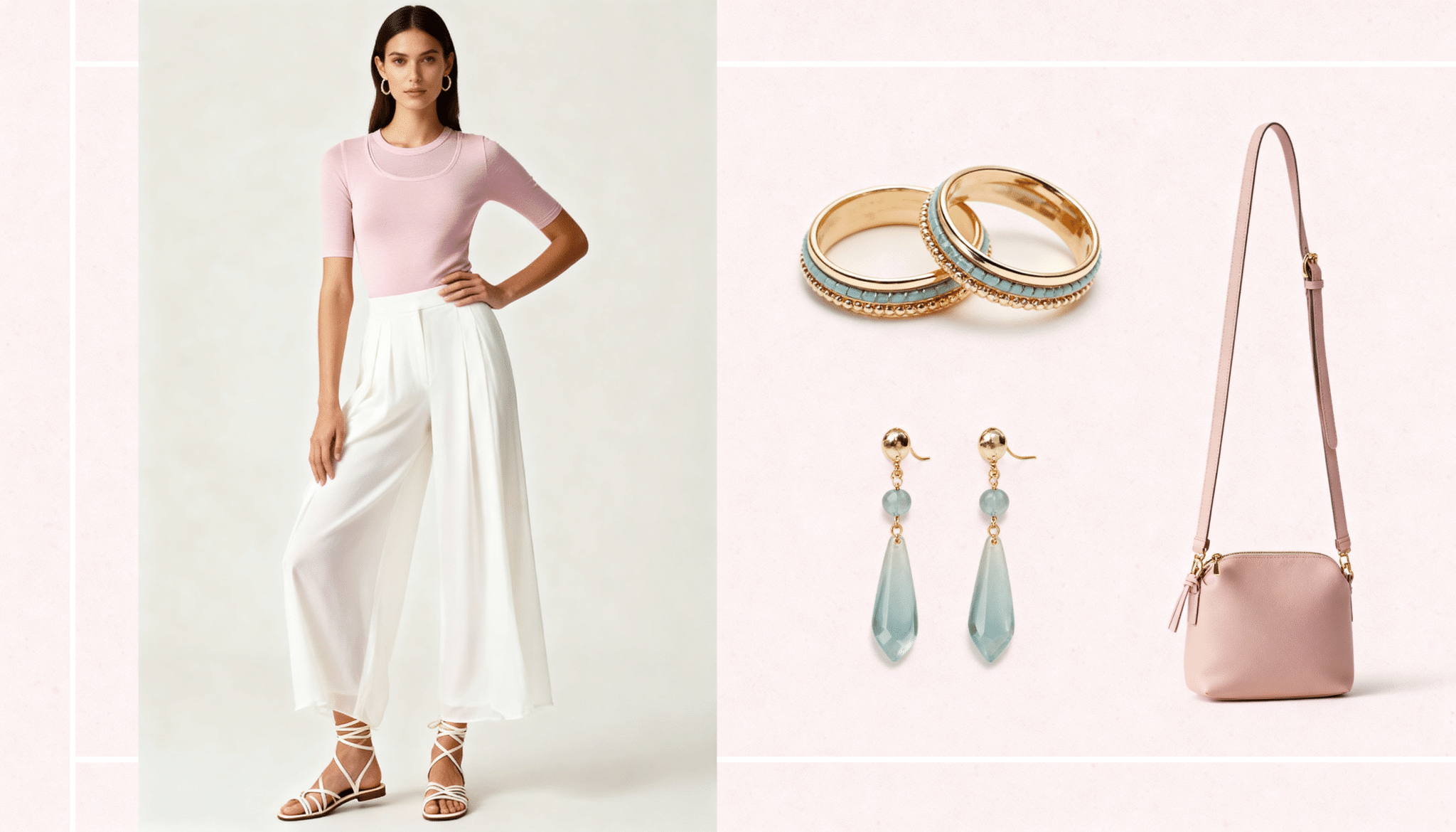 wide leg pants with fitted top