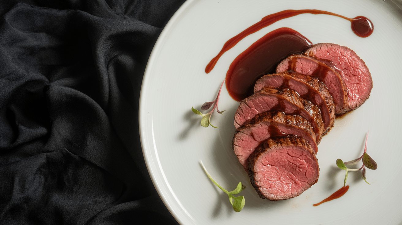beef tenderloin with red wine sauce