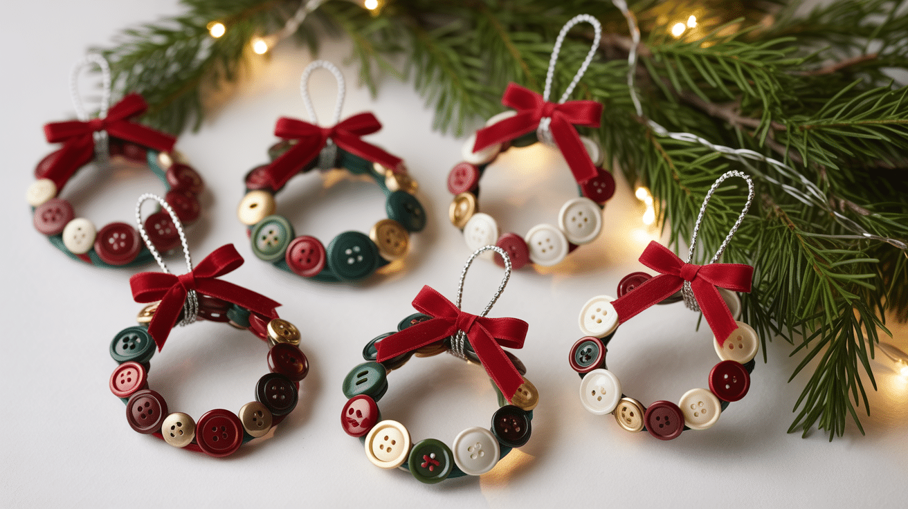 button wreath ornaments