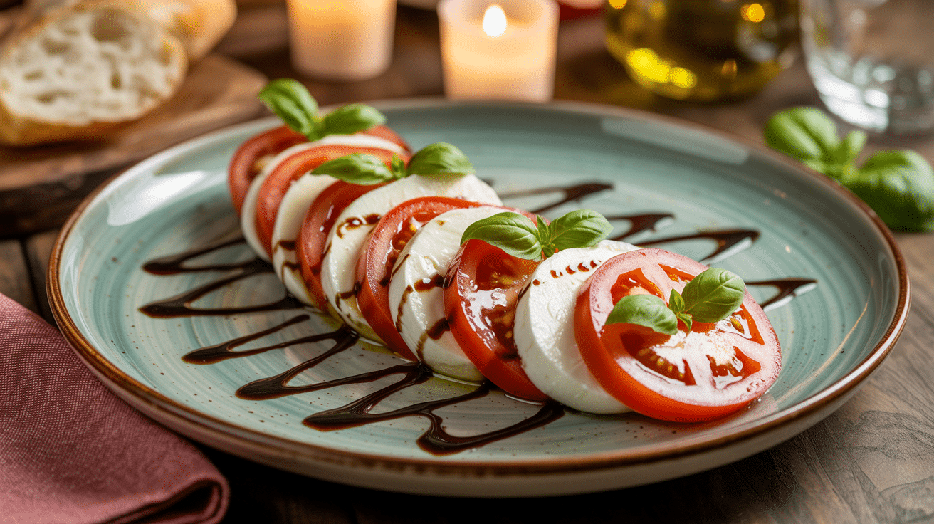 caprese salad with balsamic glaze