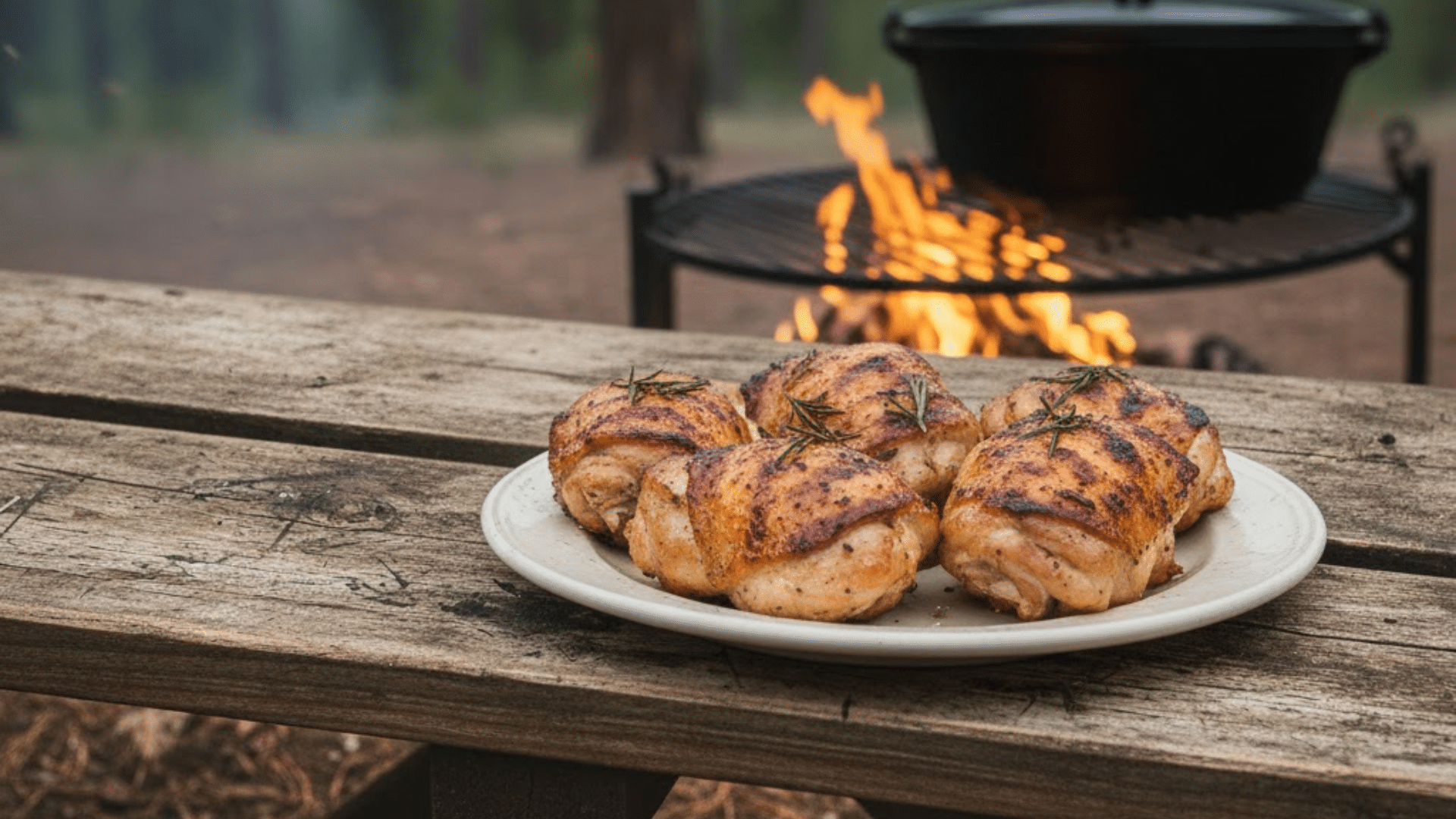easy campfire chicken thighs
