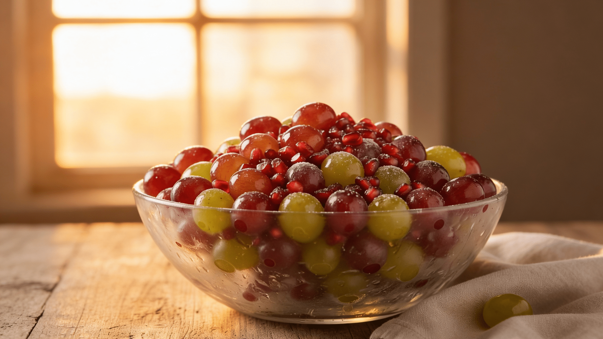 honey glazed grapes with pomegranate