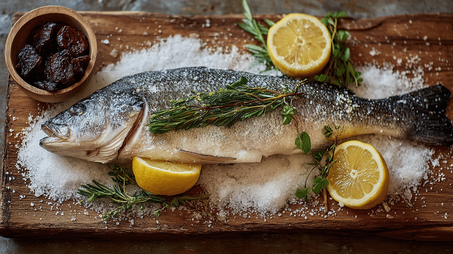 salt crusted sea bass
