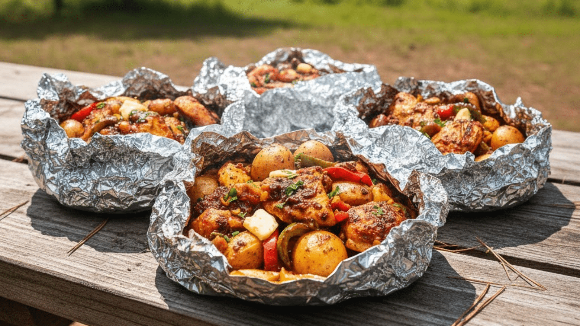 smoked campfire chicken packets