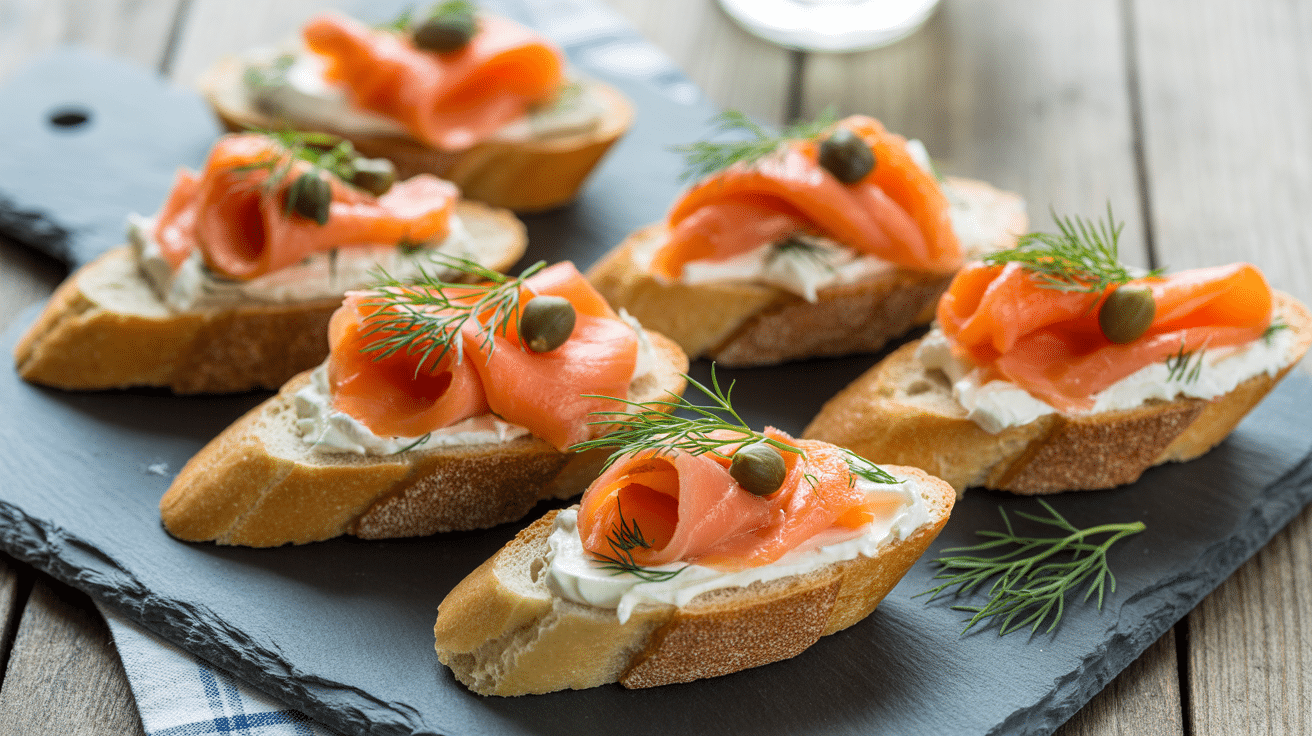 smoked salmon crostini