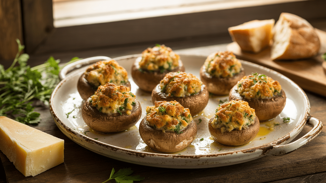 stuffed mushrooms with breadcrumbs