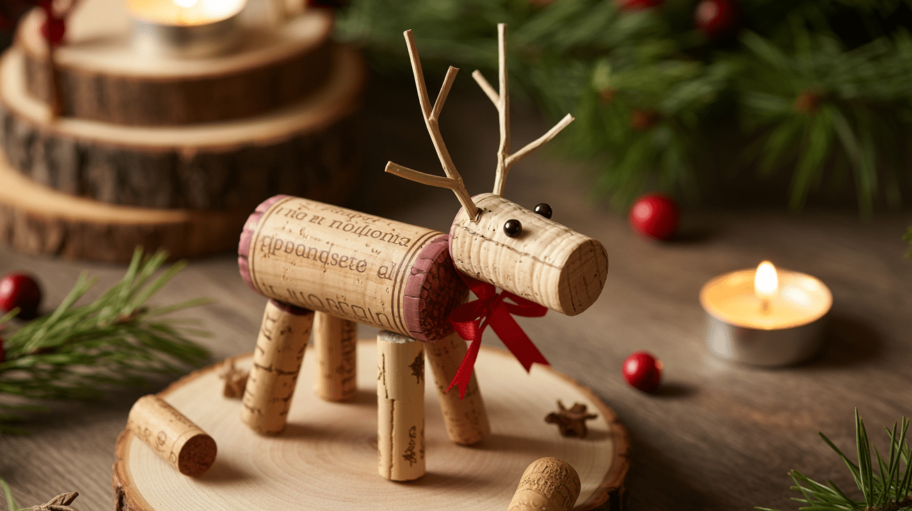 wine cork reindeer