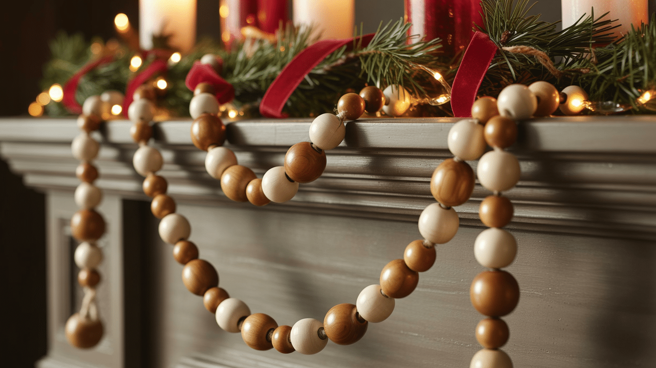 wooden bead garland