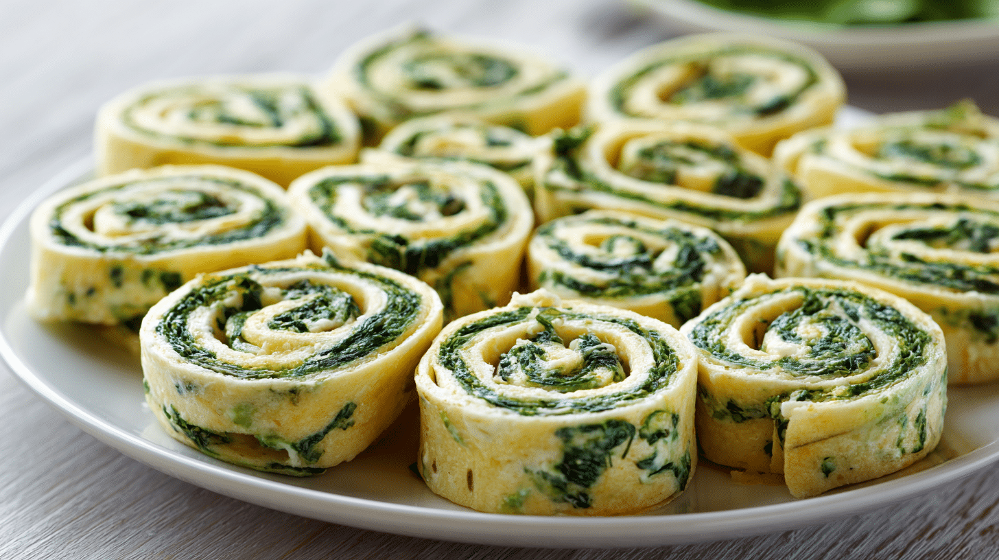 11 spinach and cheese pinwheels