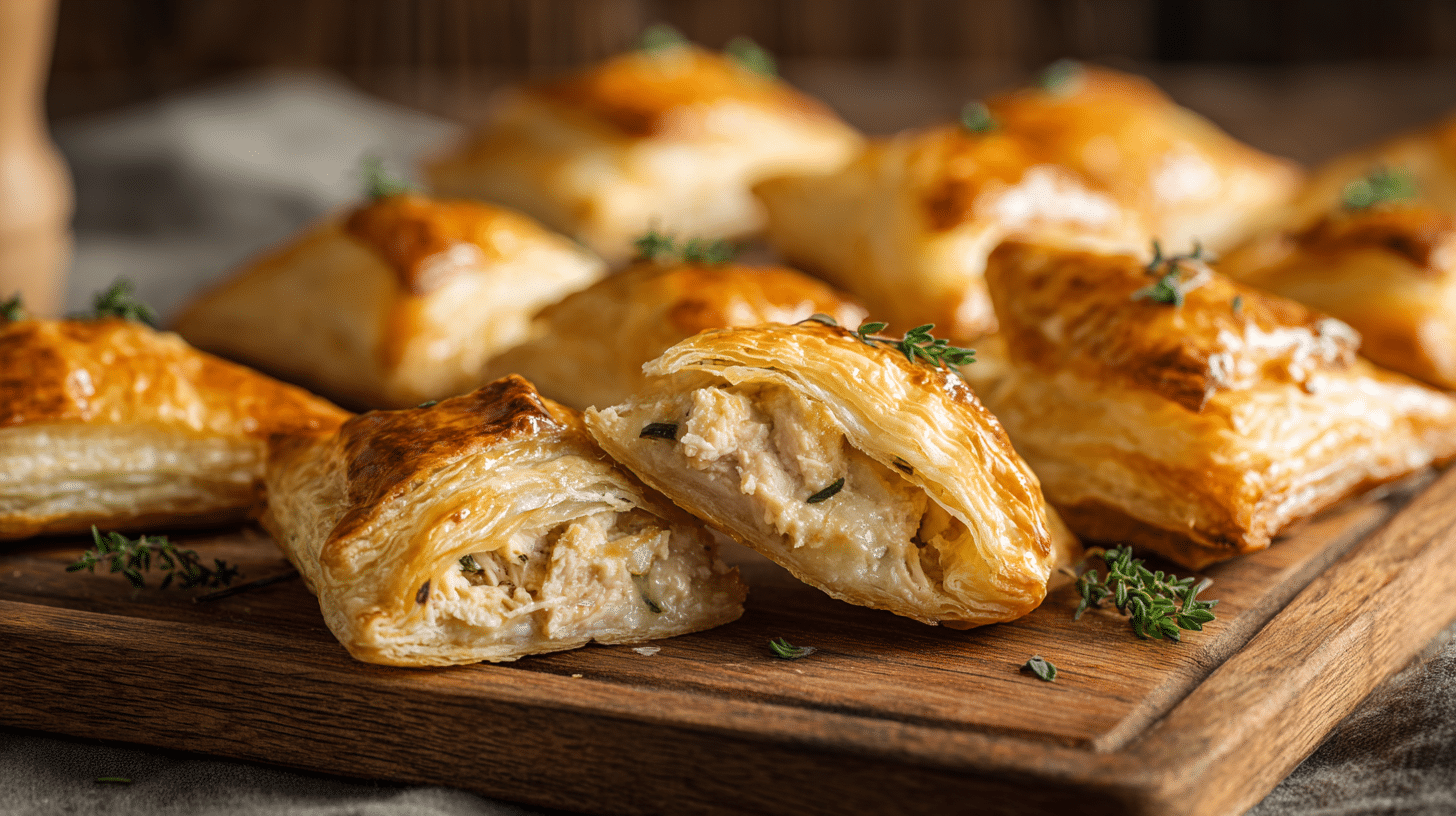 13 chicken puff pastry bites