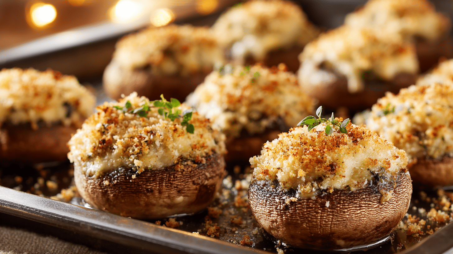 2 stuffed mushrooms