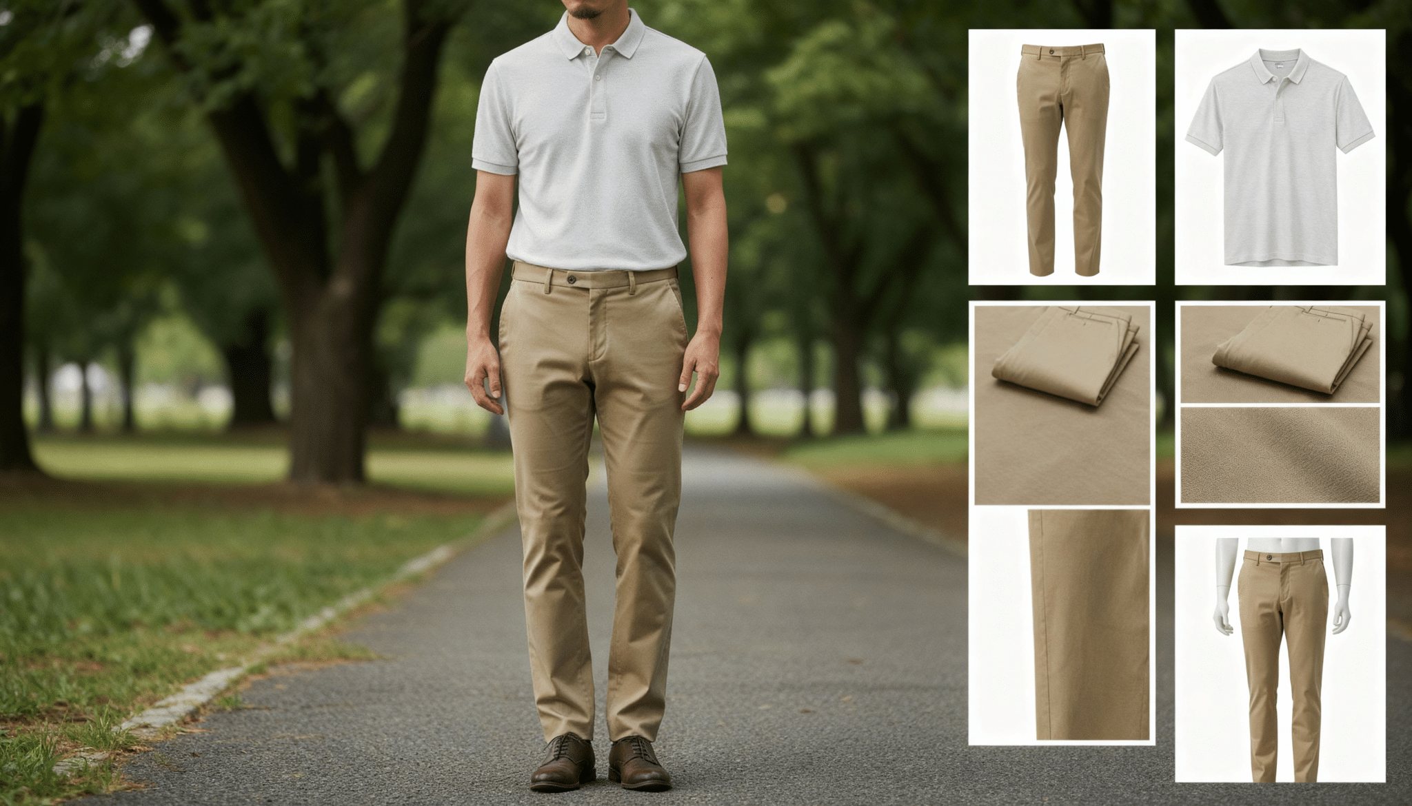 chino pants in khaki