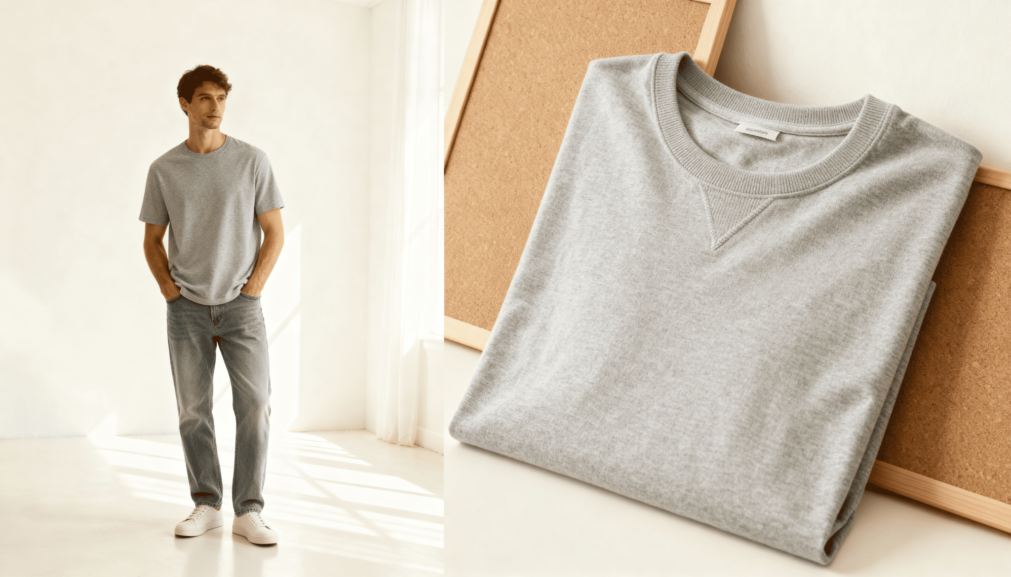 grey crew neck t shirt