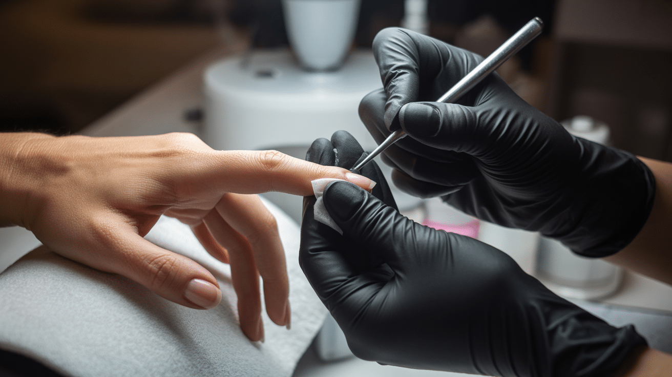 how a gel manicure is applied step by step