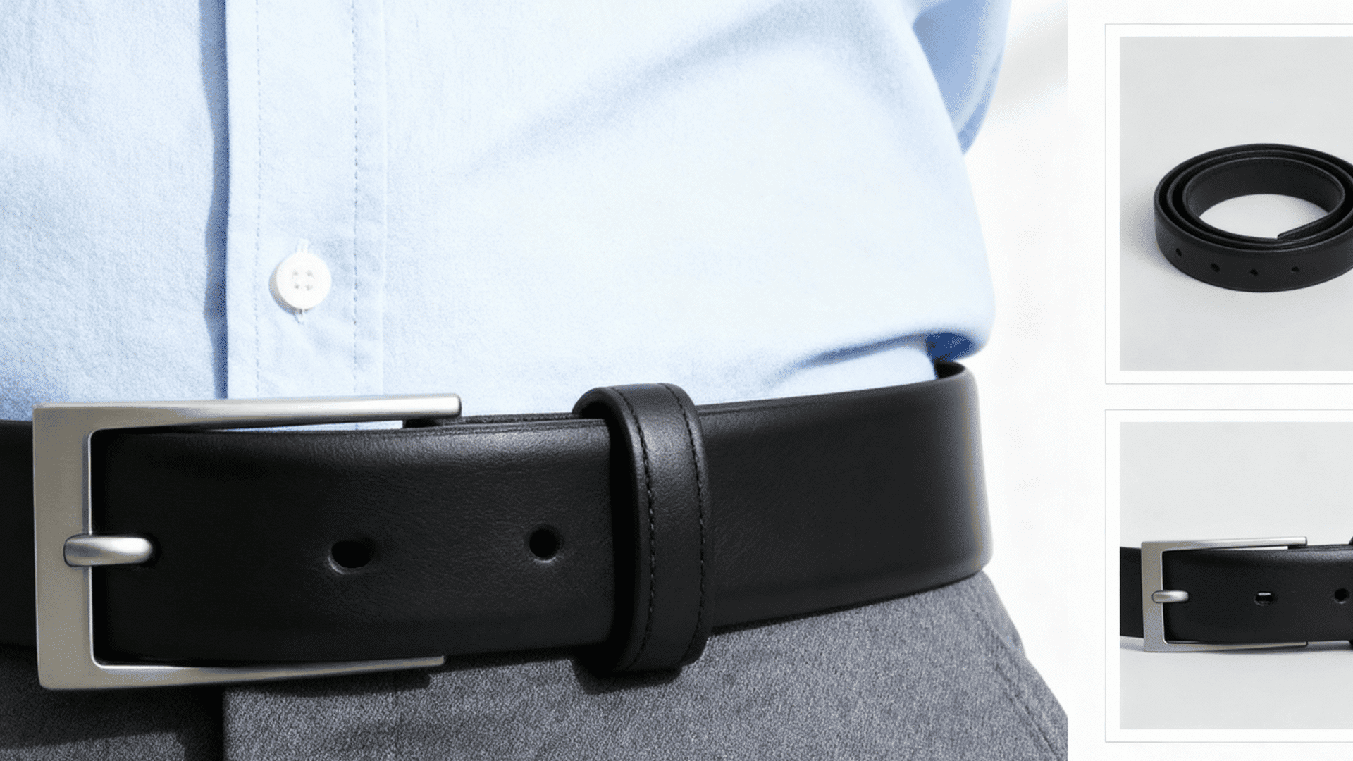 leather belt in black