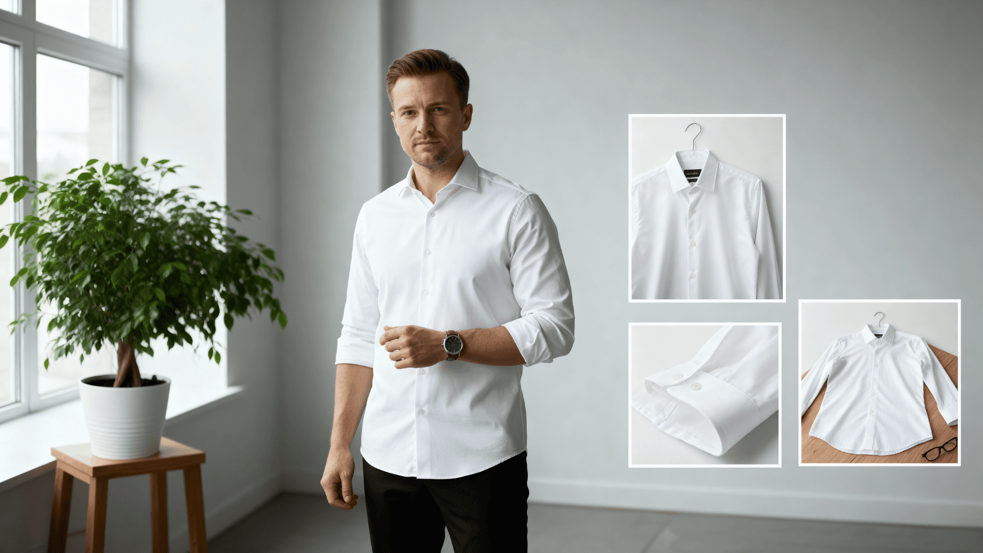 plain button down shirt in white